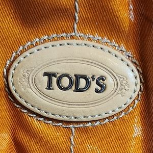 Tod's Burnt Orange Lightweight Coated Canvas Drawstring Bag